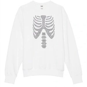 VIRAL Victoria’s Secret Pink Bling Halloween Skeleton Sweatshirt NWT